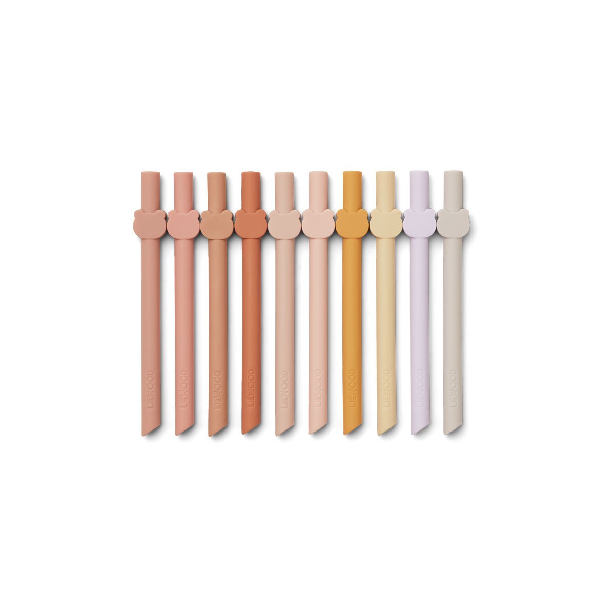 Set de 10 Pajitas de Silicona Badu | Rosa Mix Liewood