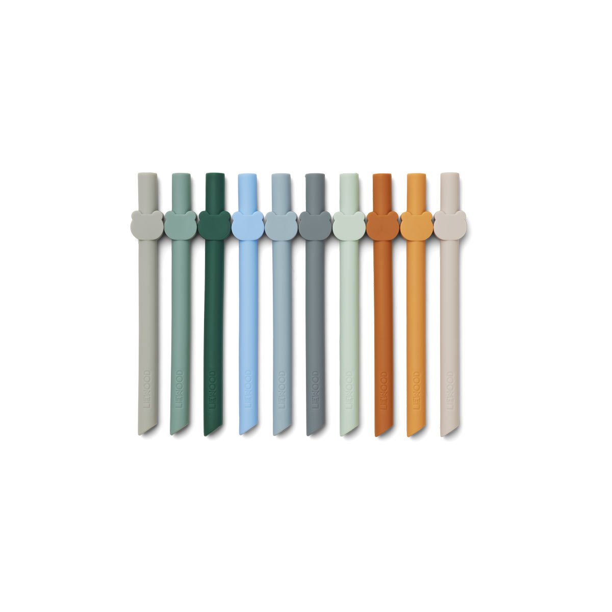 Set de 10 Pajitas de Silicona Badu | Blue Mix Liewood