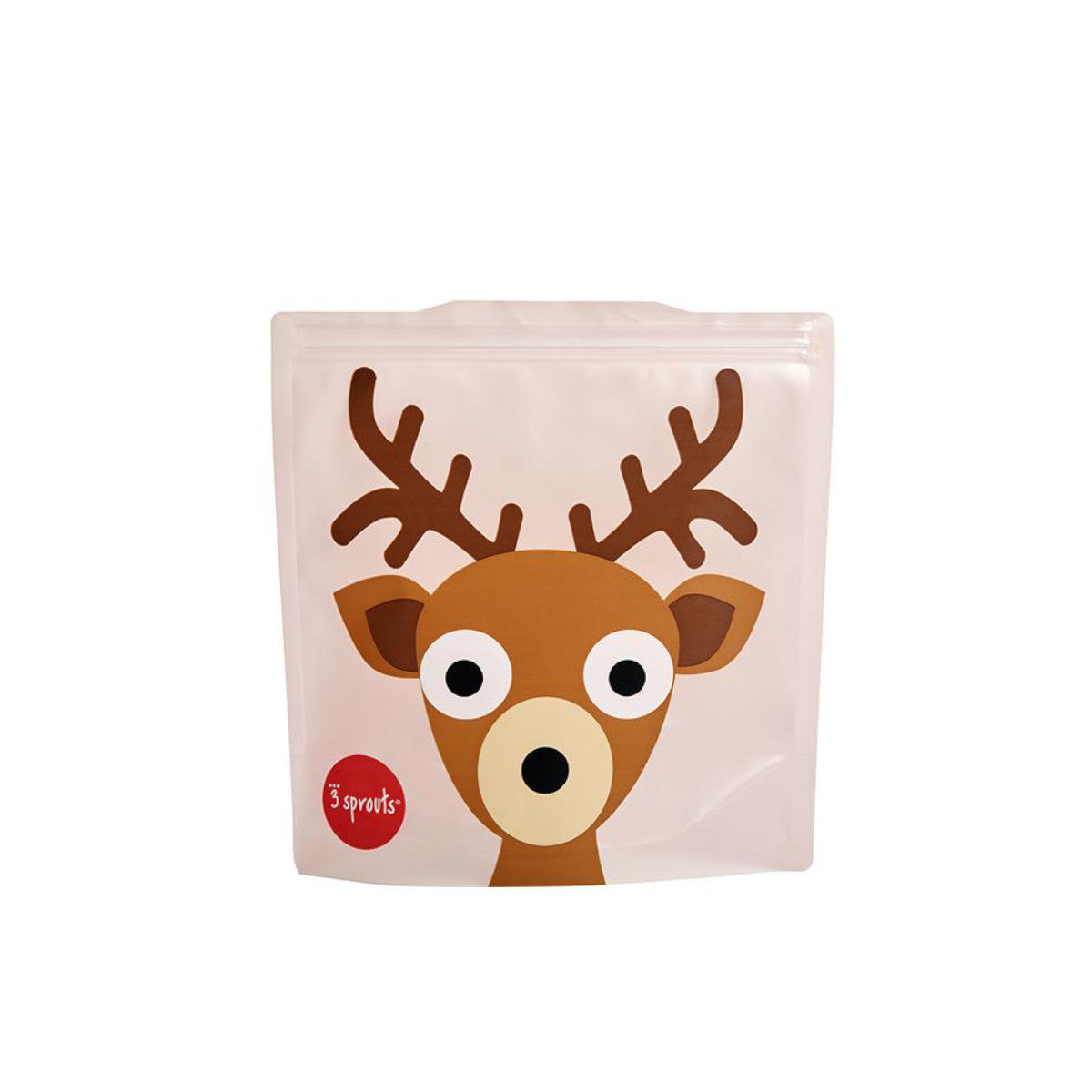 Pack de 2 bolsas para bocadillo reutilizable Ciervo rosa 3 Sprouts