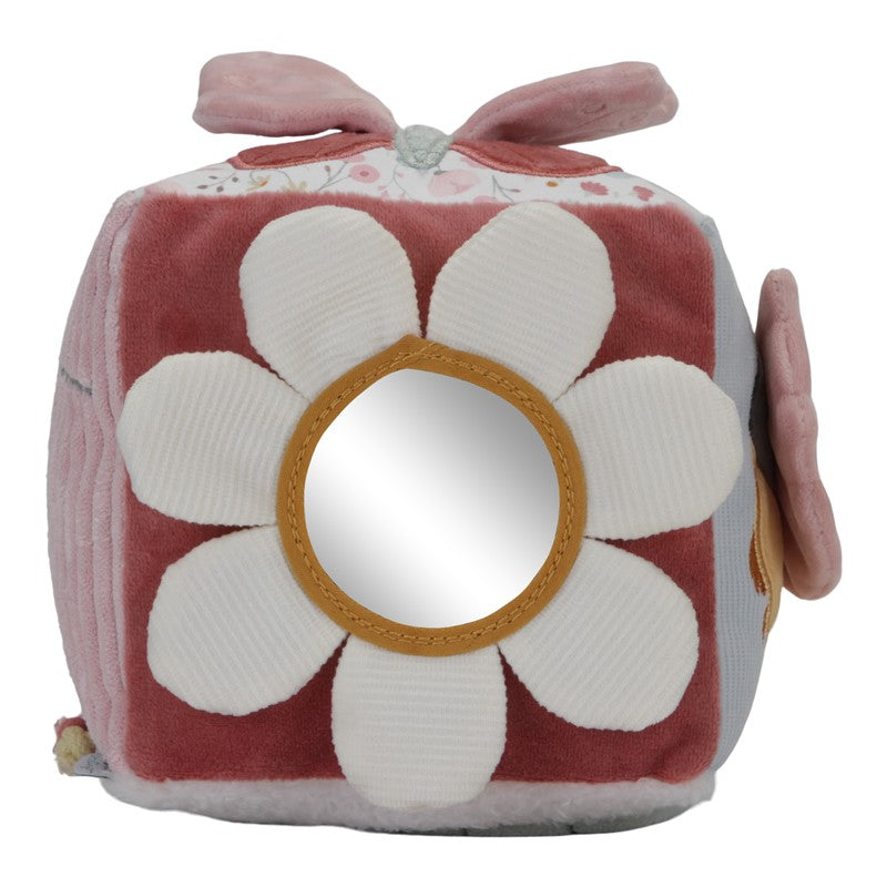 Cubo blandito de actividades Flores y Mariposas rosa Little Dutch