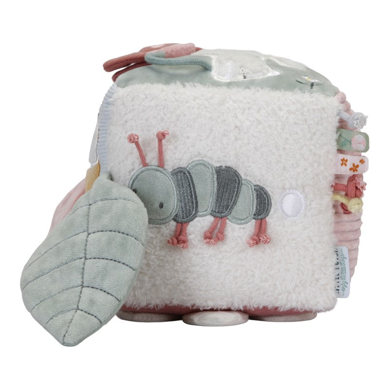 Cubo blandito de actividades Flores y Mariposas rosa Little Dutch