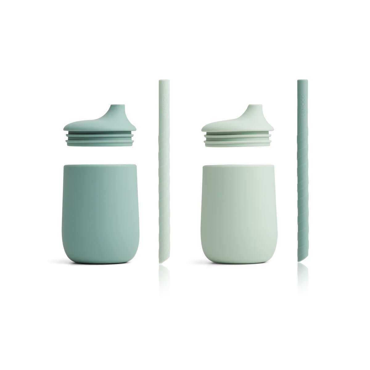 Pack de 2 Vasos con pajita Ellis Menta mix de Liewood