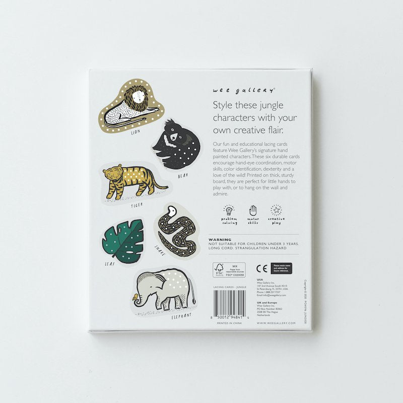 Tarjetas de cordones para coser de  Wee Gallery