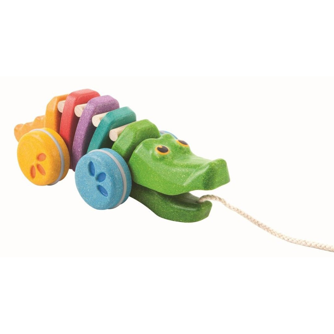 Arrastre de madera Cocodrilo arco iris - Plantoys