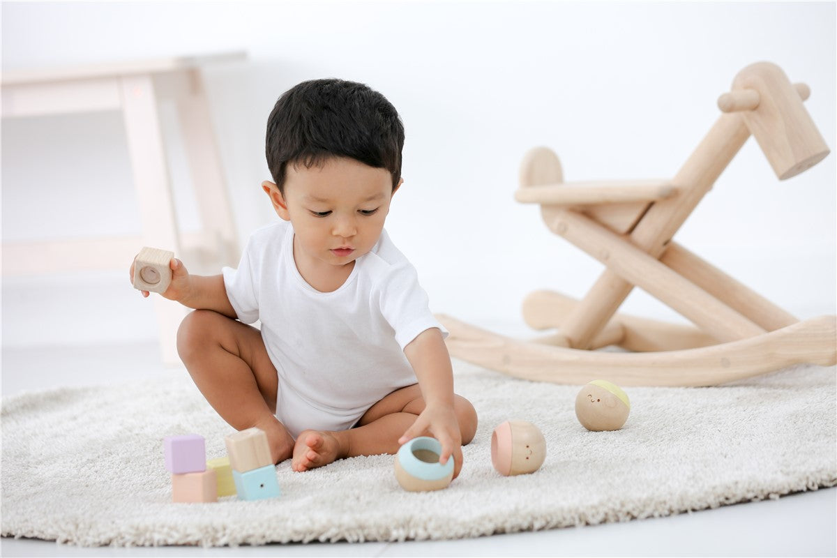 Tentetiesos Bolas de madera sensoriales - Plantoys