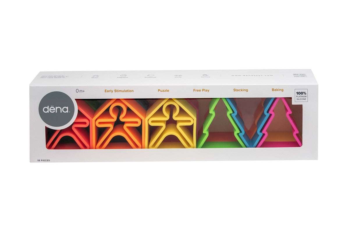 Kit Dena 6 Kids + 6 Houses + 6 Trees colores neón