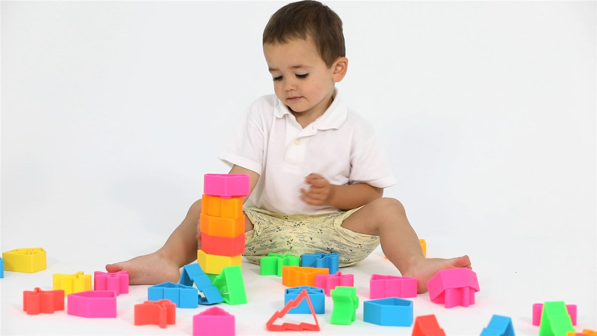 Kit Dena 6 Kids + 6 Houses + 6 Trees colores neón