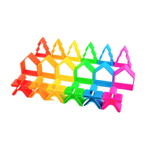 Kit Dena 6 Kids + 6 Houses + 6 Trees colores neón