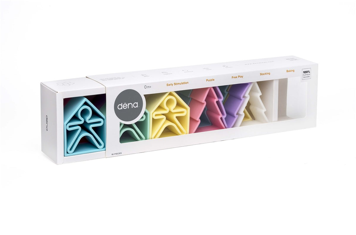 Kit Dena 6 Kids + 6 Houses + 6 Trees colores Pastel