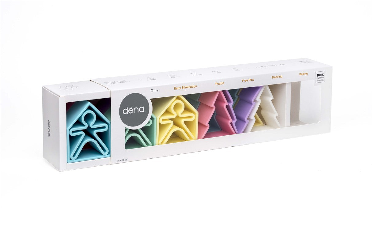 Kit Dena 6 Kids + 6 Houses + 6 Trees colores Pastel