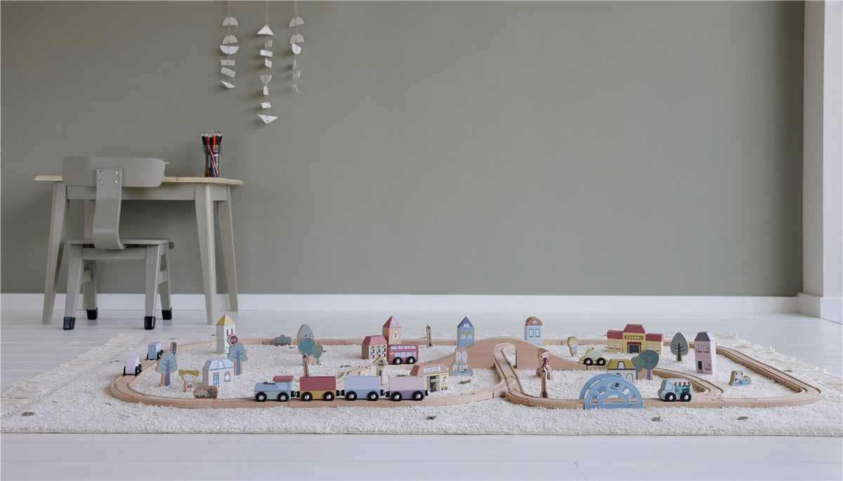 Ciudad sistema de trenes de madera de Little Dutch