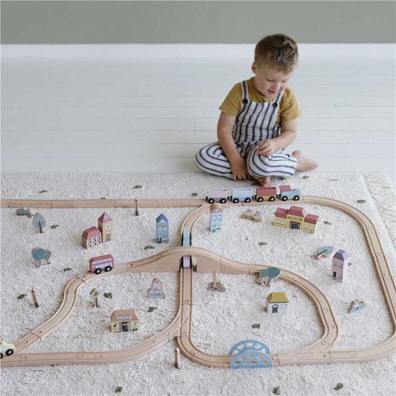 Ciudad sistema de trenes de madera de Little Dutch