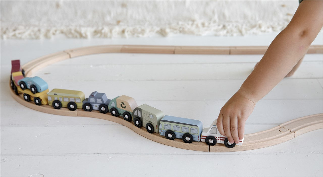 Pack de 9 Vehículos de madera de Little Dutch