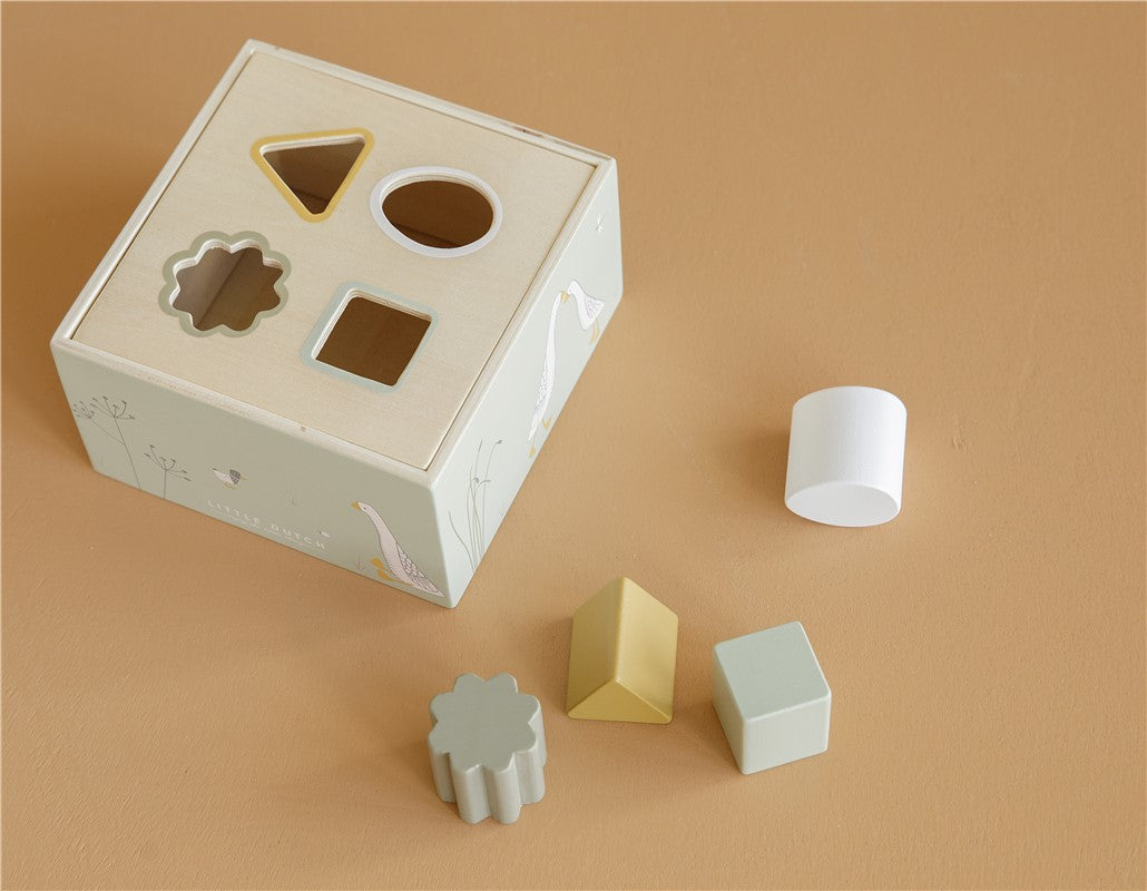 Encajable de madera formas geométricas Oca Oliva de Little Dutch
