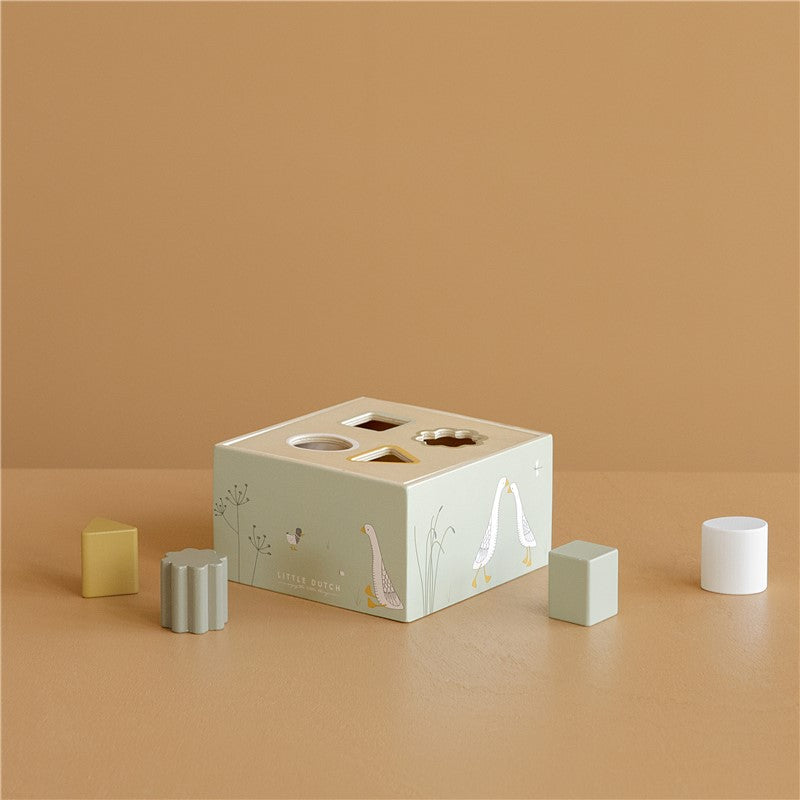 Encajable de madera formas geométricas Oca Oliva de Little Dutch