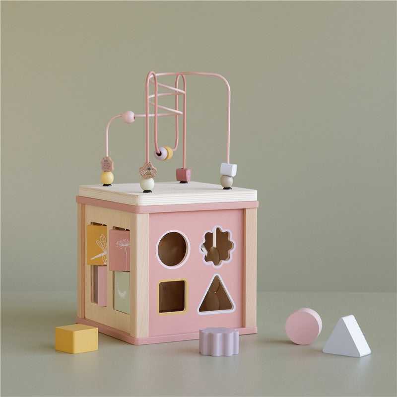 Cubo de actividades Fairy Garden rosa de Little Dutch