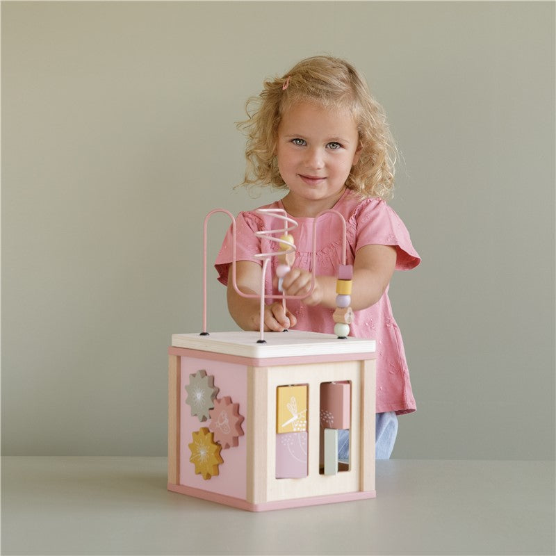 Cubo de actividades Fairy Garden rosa de Little Dutch