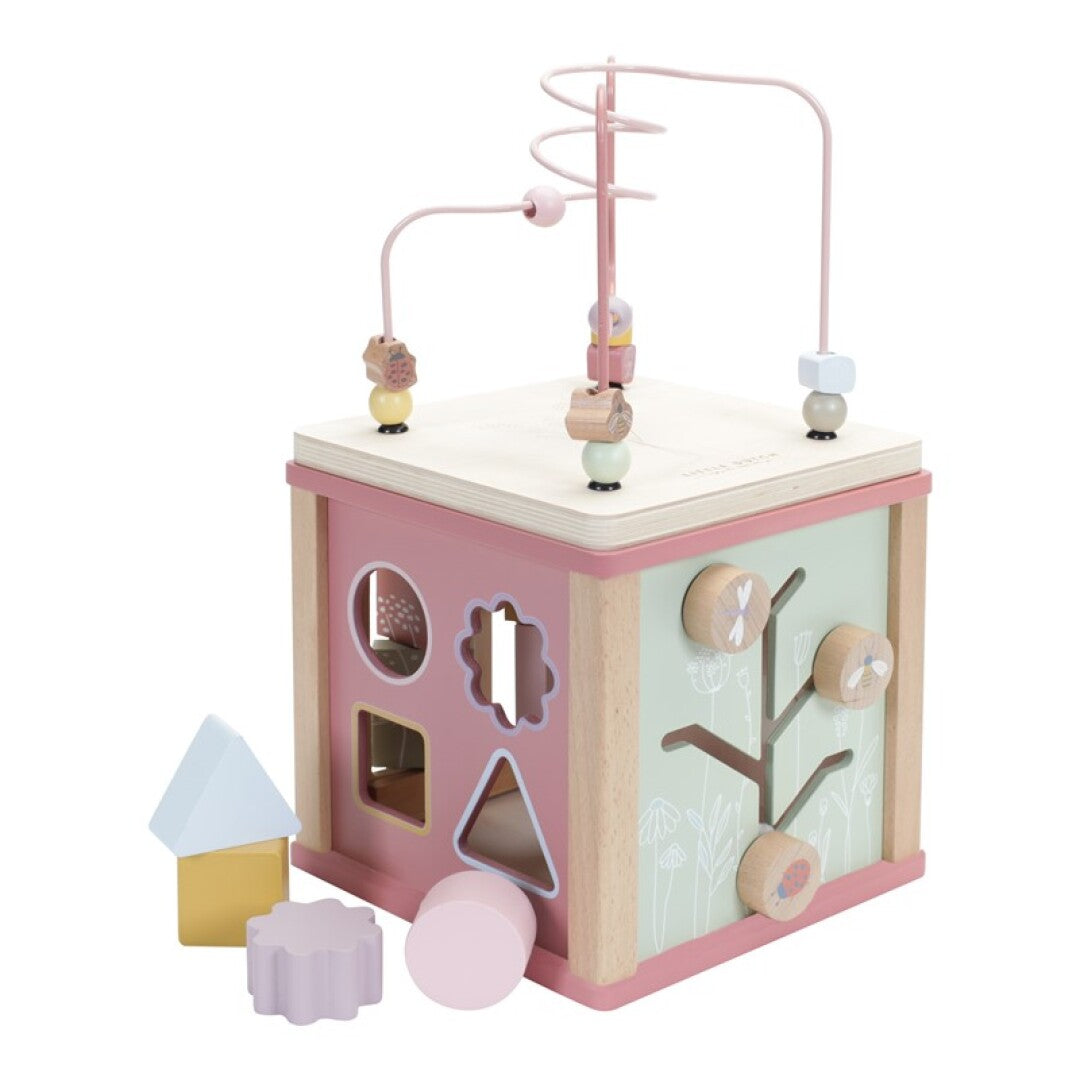 Cubo de actividades Fairy Garden rosa de Little Dutch