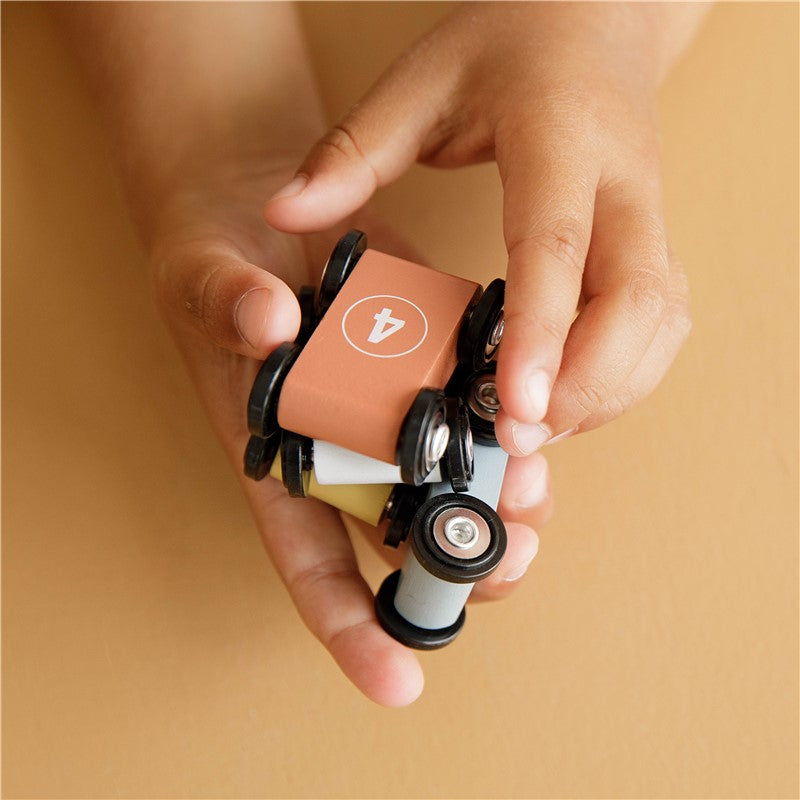 Pista rampa de coches de carreras de madera azul Little Dutch