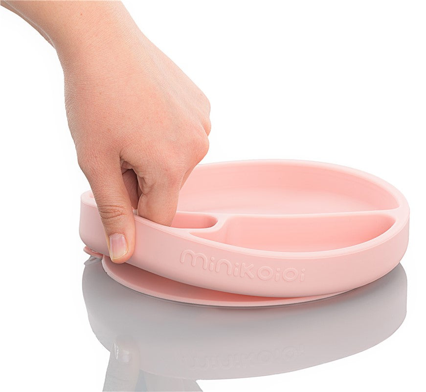 Portions Plato rosa de 3 secciones de MiniKoioi