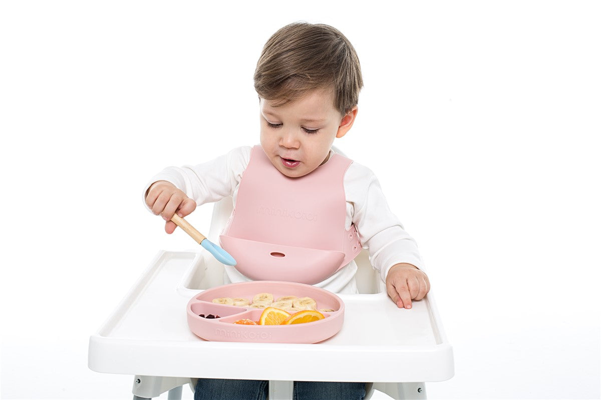 Portions Plato rosa de 3 secciones de MiniKoioi