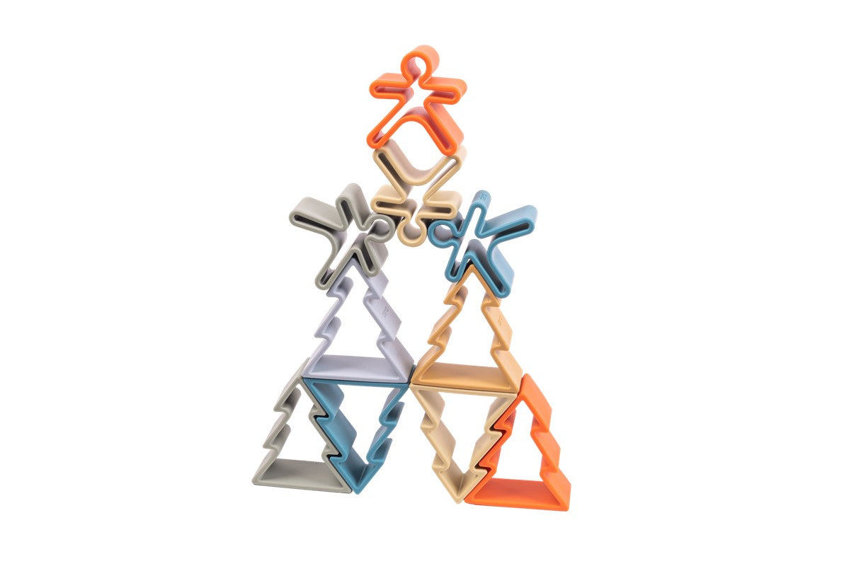 Kit Dena 6 Kids + 6 Houses + 6 Trees colores Nature