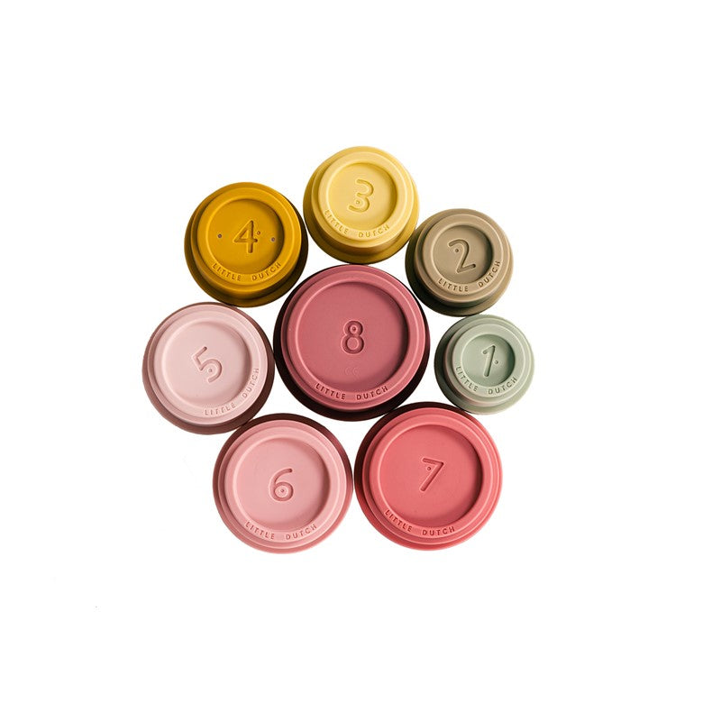 Juego de 8 Cubos Apilables Rosa Little Dutch