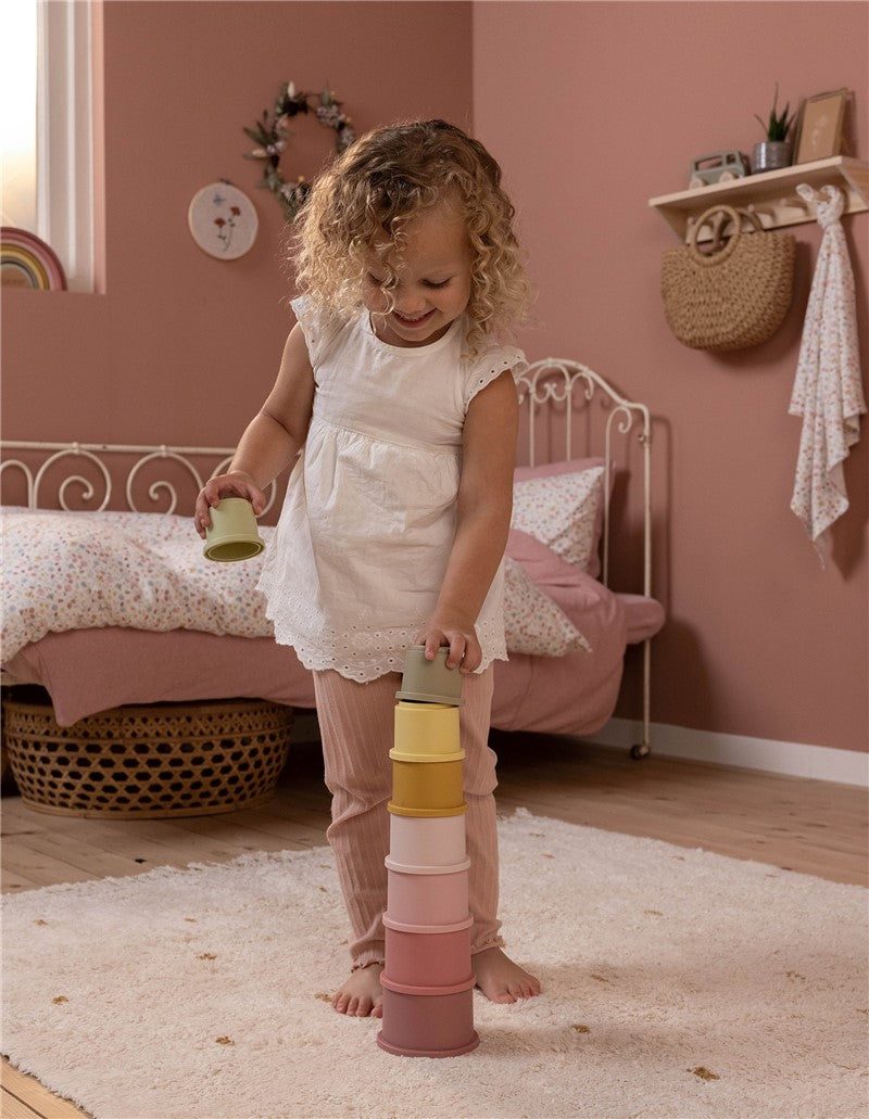 Juego de 8 Cubos Apilables Rosa Little Dutch