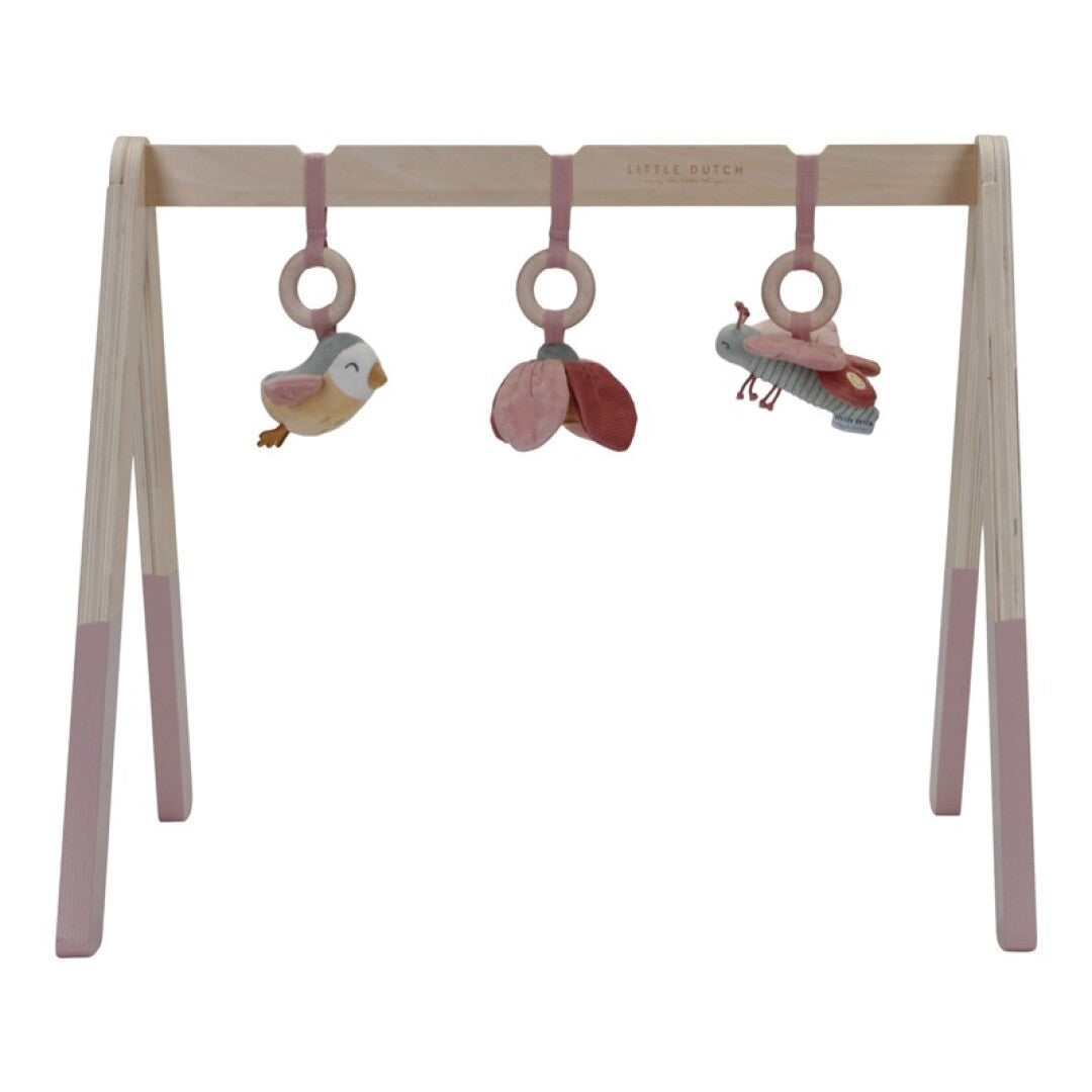 Gimnasio de madera rosa flores y mariposas Little Dutch