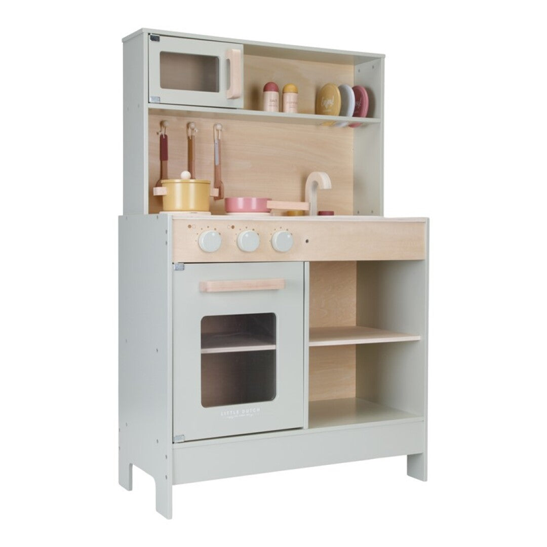 Cocinita menta de madera con accesorios de Little Dutch