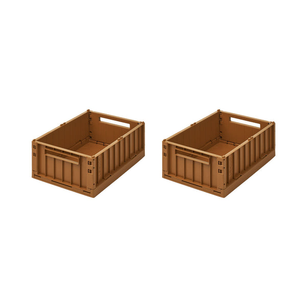 Pack de 2 Caja Plegable Mediana Weston Azul de Liewood - MiniCoco