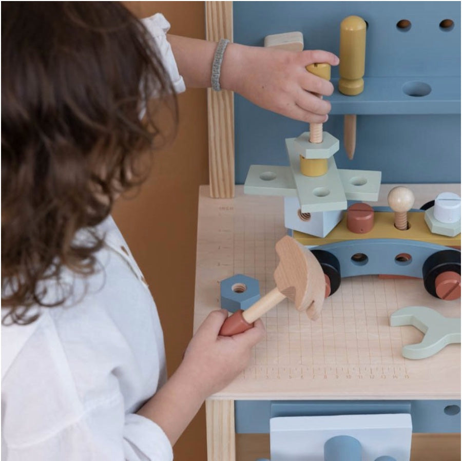 Banco de trabajo con herramientas de madera FSC Little Dutch