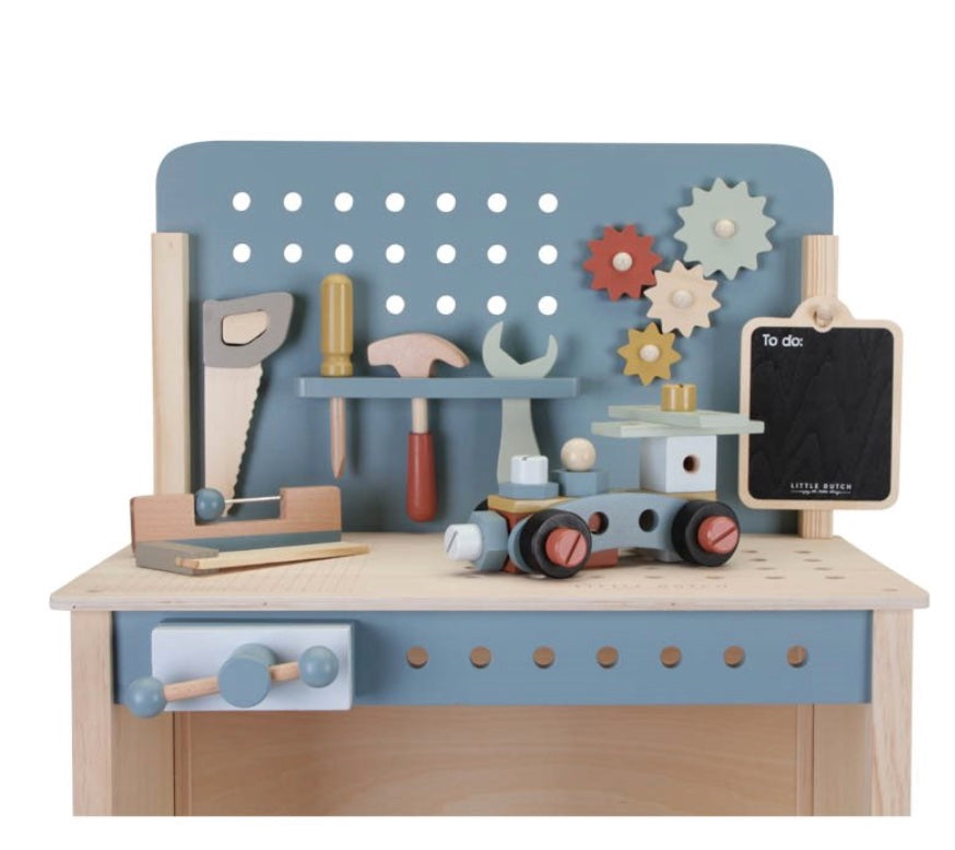 Banco de trabajo con herramientas de madera FSC Little Dutch