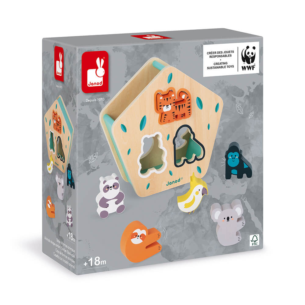 Caja de formas de animales madera WWF Janod