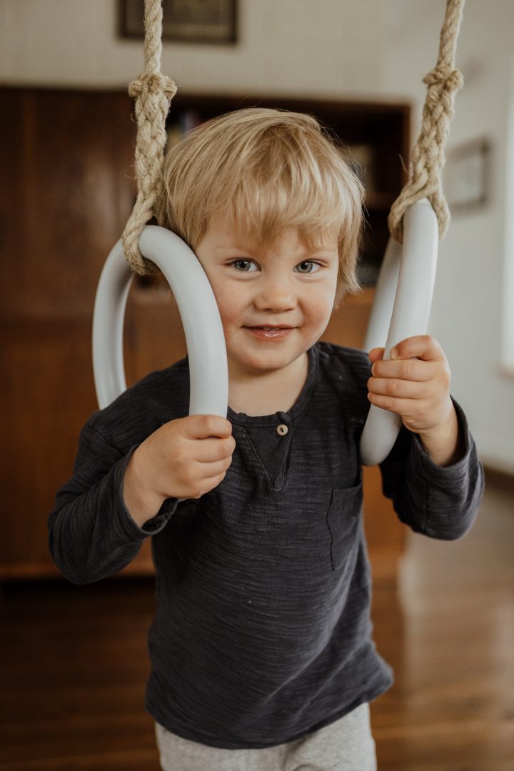 Anillas de gimnasia de madera para niños