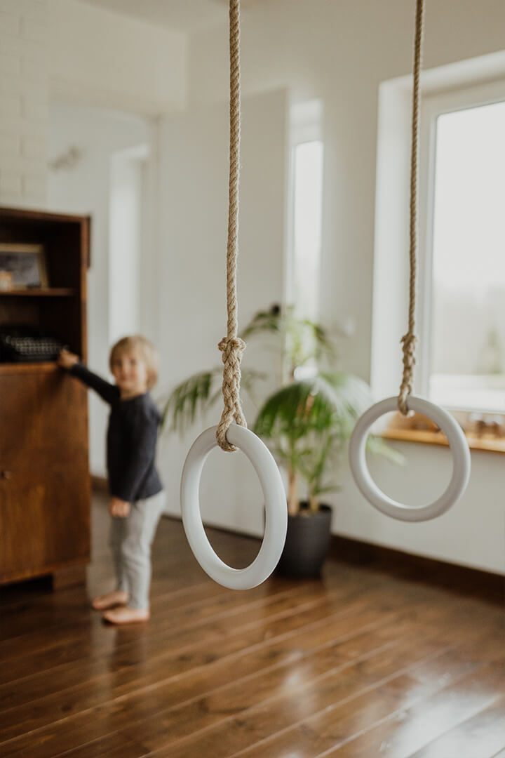 Anillas de gimnasia de madera para niños