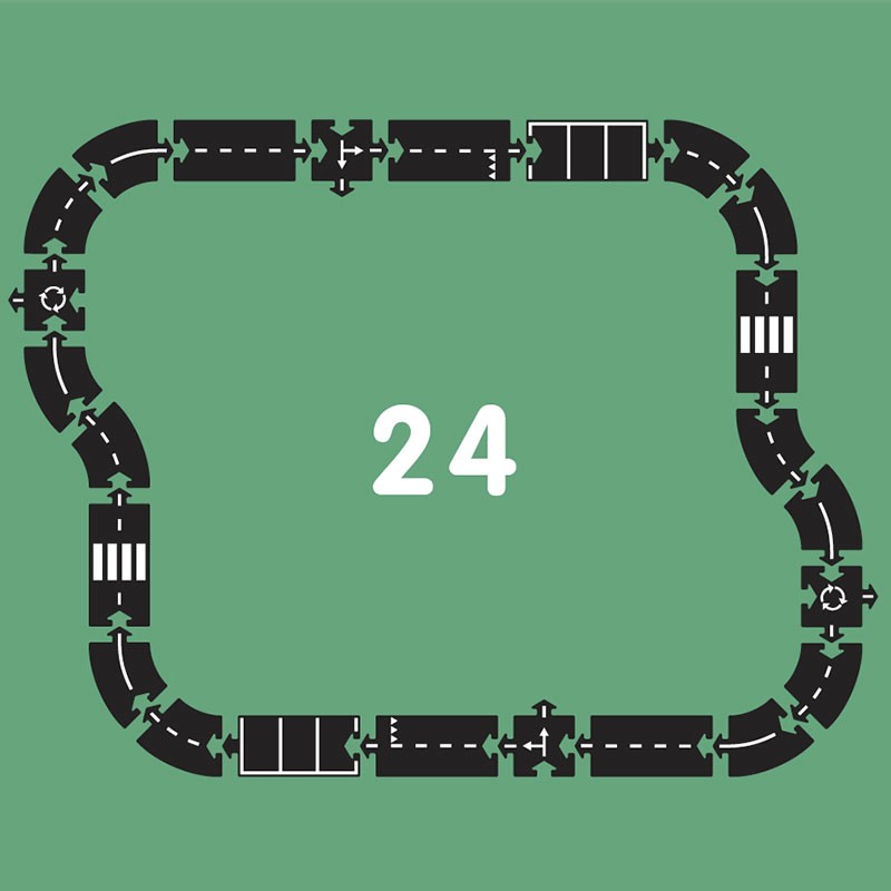 Highway- Carretera Flexible Waytoplay 24 piezas