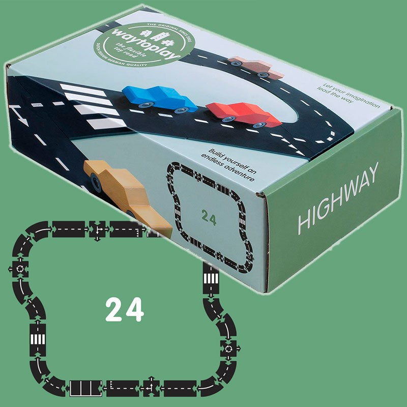 Highway- Carretera Flexible Waytoplay 24 piezas
