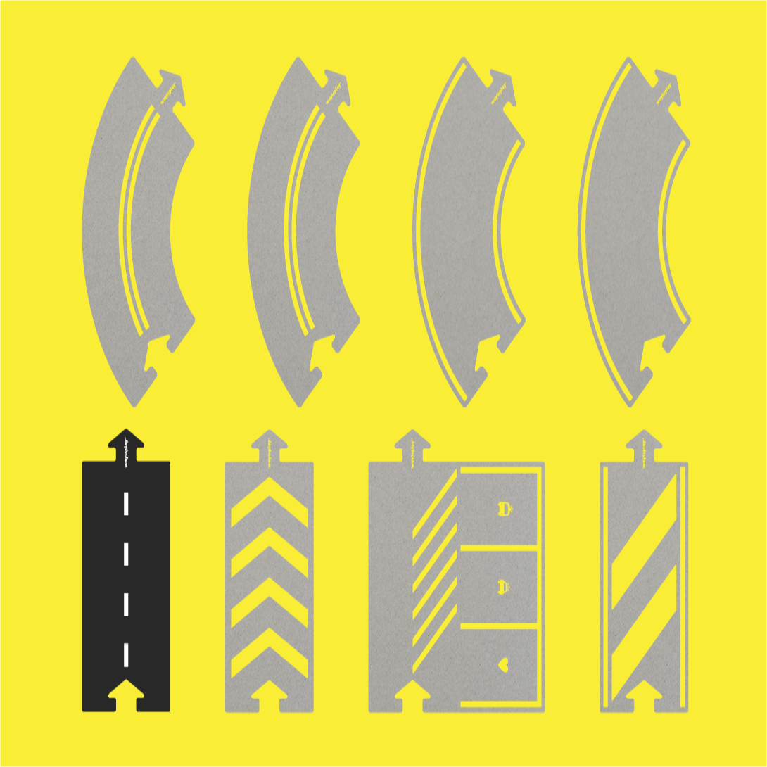 Road to Recovery Carretera cartón Waytoplay 8 piezas