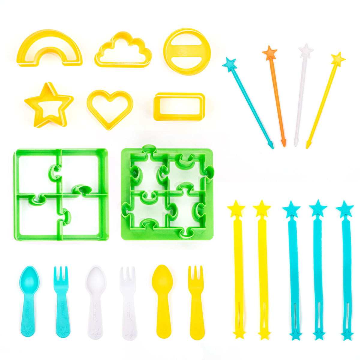 Set de 19 piezas cubiertos cortador y lunch punch Yumbox