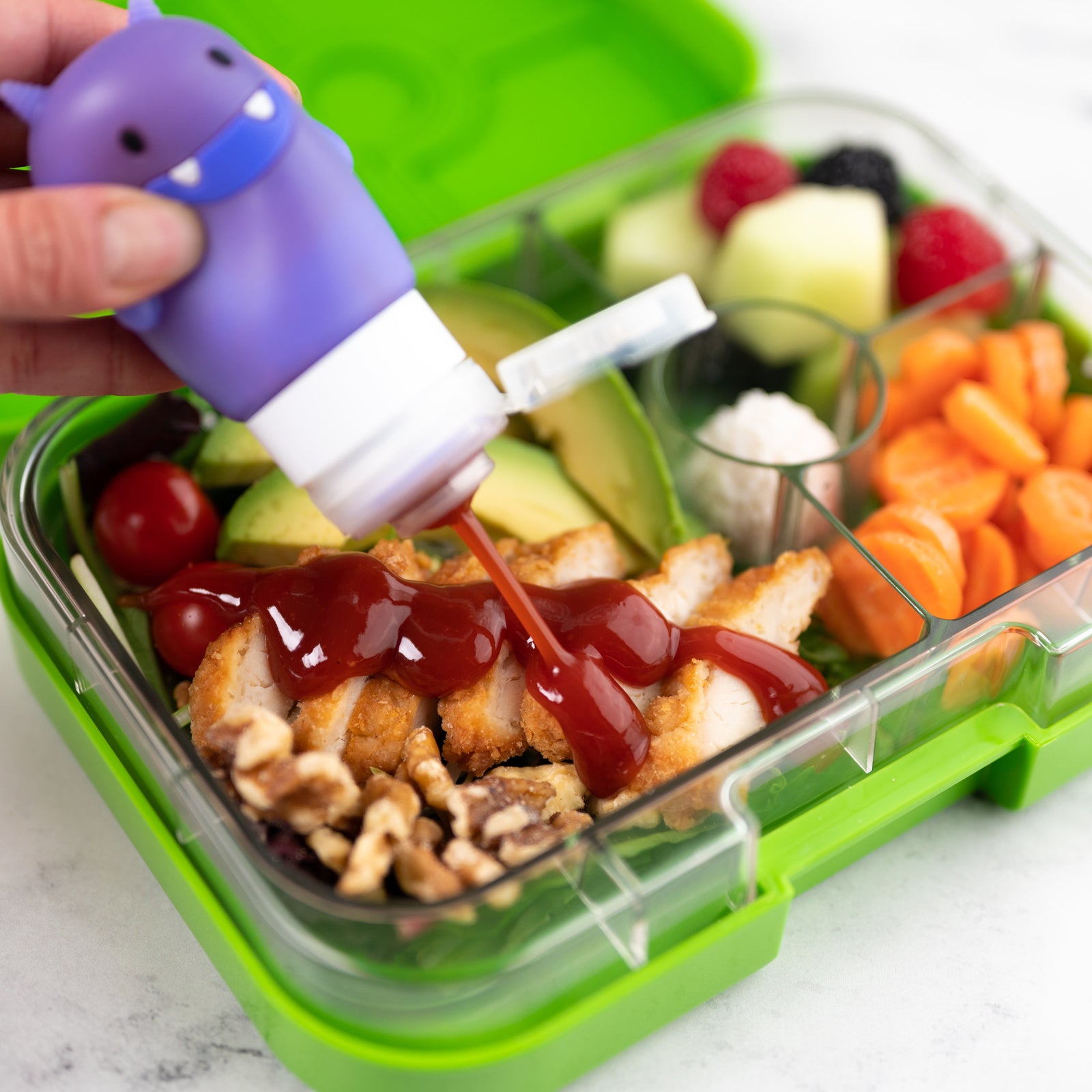 3 Mini dispensadores Yumbox Squeezy Monster