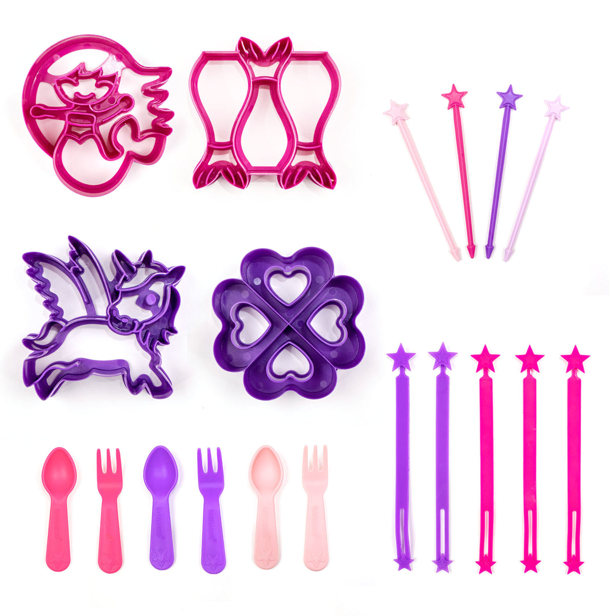 Set de 19 piezas cubiertos cortador y lunch punch Yumbox