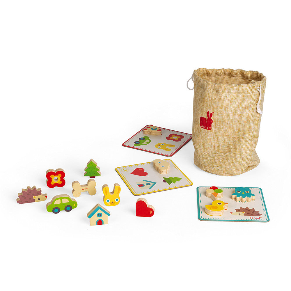 Juego de reconocimiento tactil madera Janod