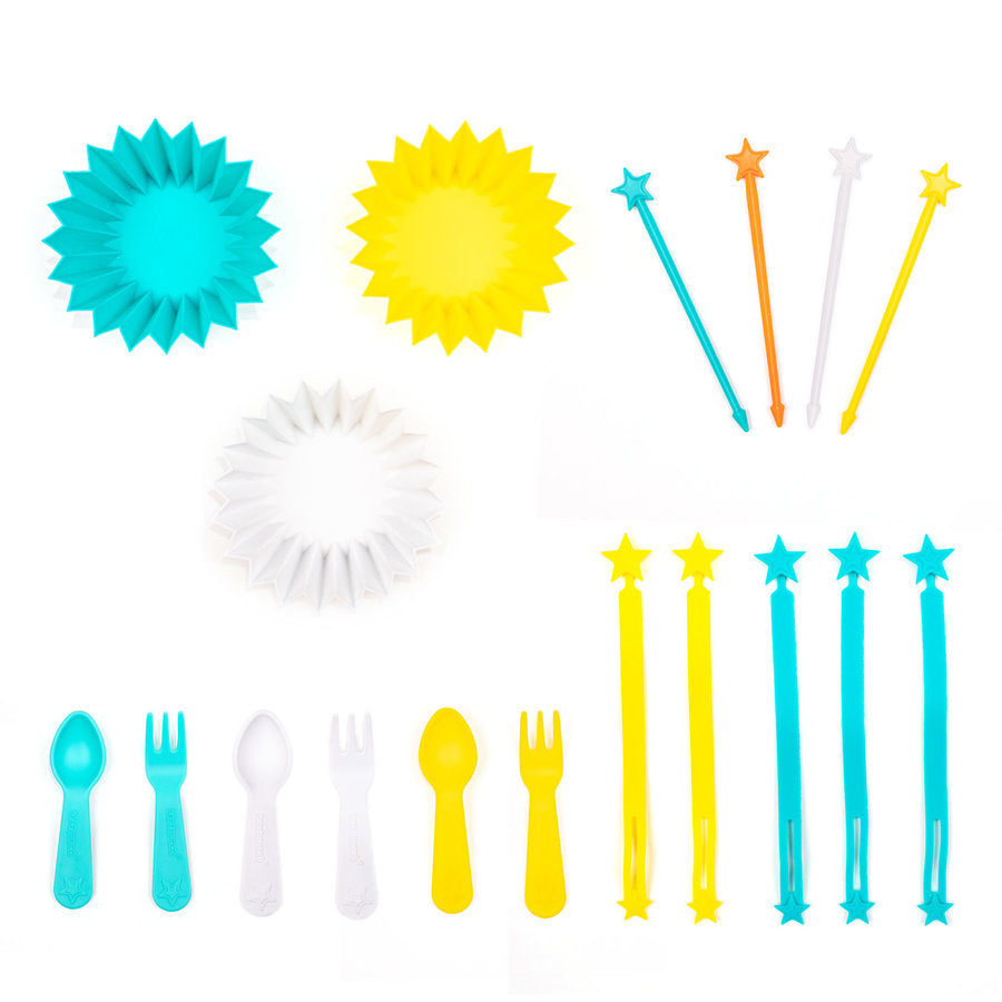 Set de 18 piezas cubiertos y lunch punch Yumbox