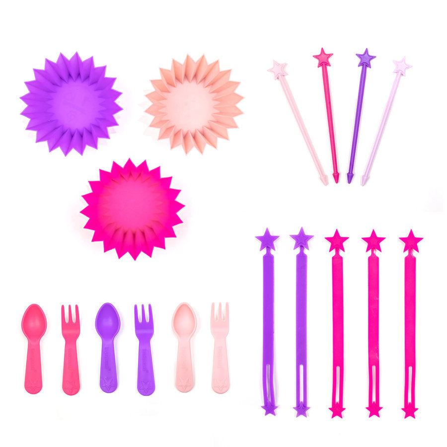 Set de 18 piezas cubiertos y lunch punch Yumbox