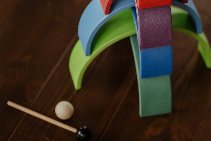 Arcoiris clásico de madera natural