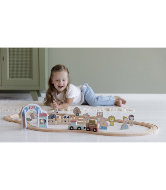 Zoo sistema de trenes de madera de Little Dutch