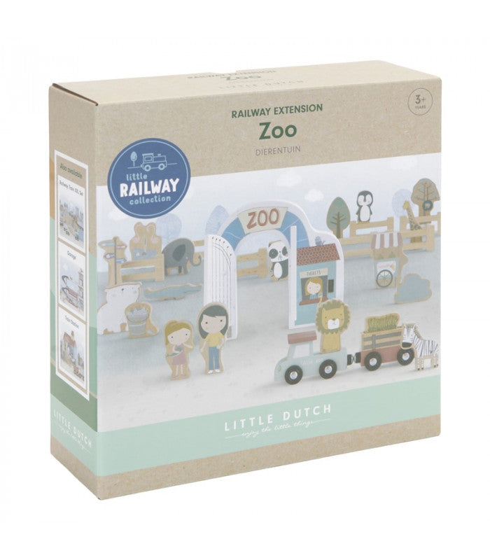 Zoo sistema de trenes de madera de Little Dutch